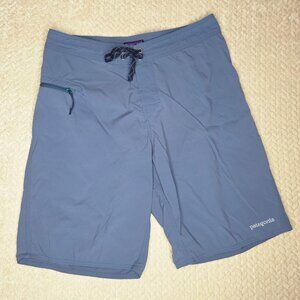 Patagonia Men's 32 Blue Board Shorts Unlined Swim Trunks Drawstring Beach Surfer